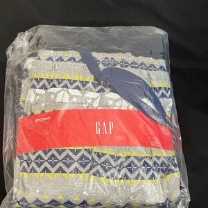 GAP pajama pants 2pack Gray and Blue Geometric Pants with Yellow Accents